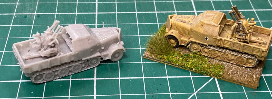 German SP Flak 38 Quad 20mm AA gun on armoured Sdkfz 7